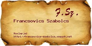 Francsovics Szabolcs névjegykártya