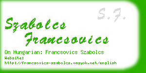 szabolcs francsovics business card